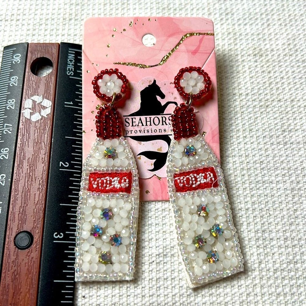 Vodka Party Seed Bead Earrings